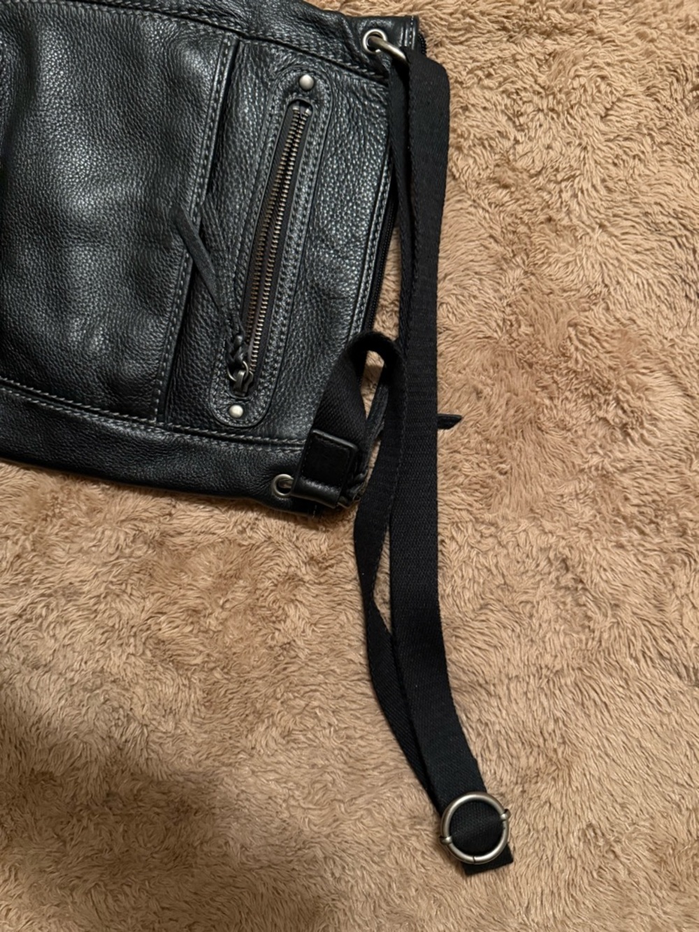 The Sak Black Pebbled Leather Messenger Crossbody - Picture 5 of 7